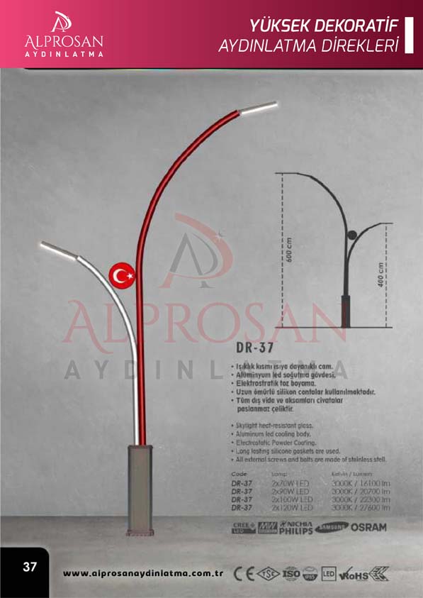 Tedaş Yüksek Dekoratif Aydınlatma Direkleri