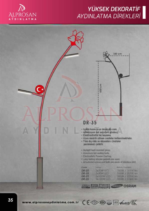 Tedaş Yüksek Dekoratif Aydınlatma Direkleri