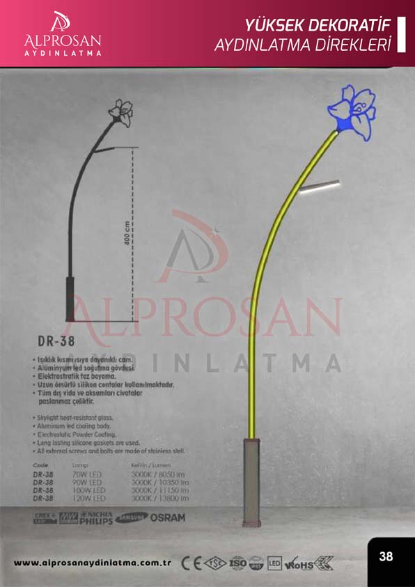 Tedaş Yüksek Dekoratif Aydınlatma Direkleri
