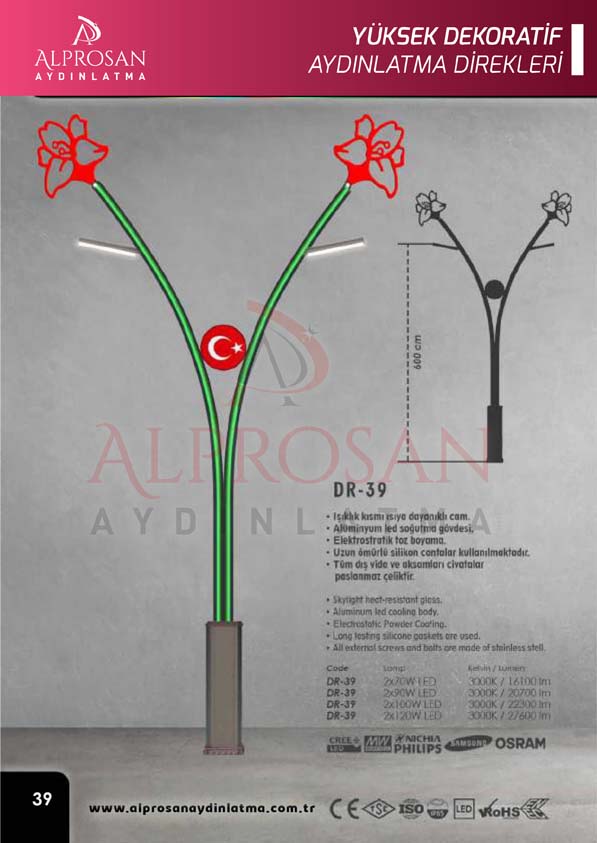 Tedaş Yüksek Dekoratif Aydınlatma Direkleri