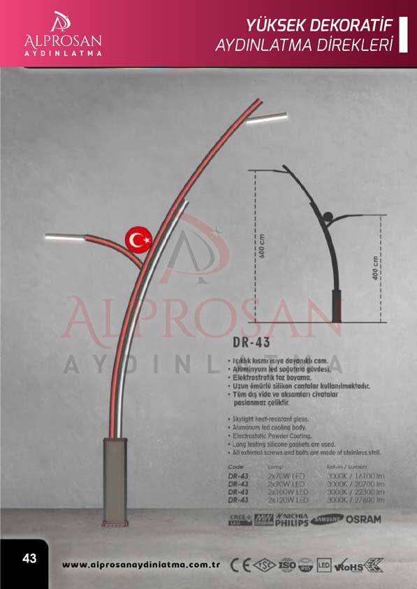 Tedaş Yüksek Dekoratif Aydınlatma Direkleri