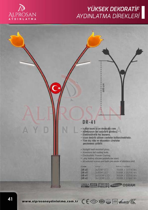 Tedaş Yüksek Dekoratif Aydınlatma Direkleri