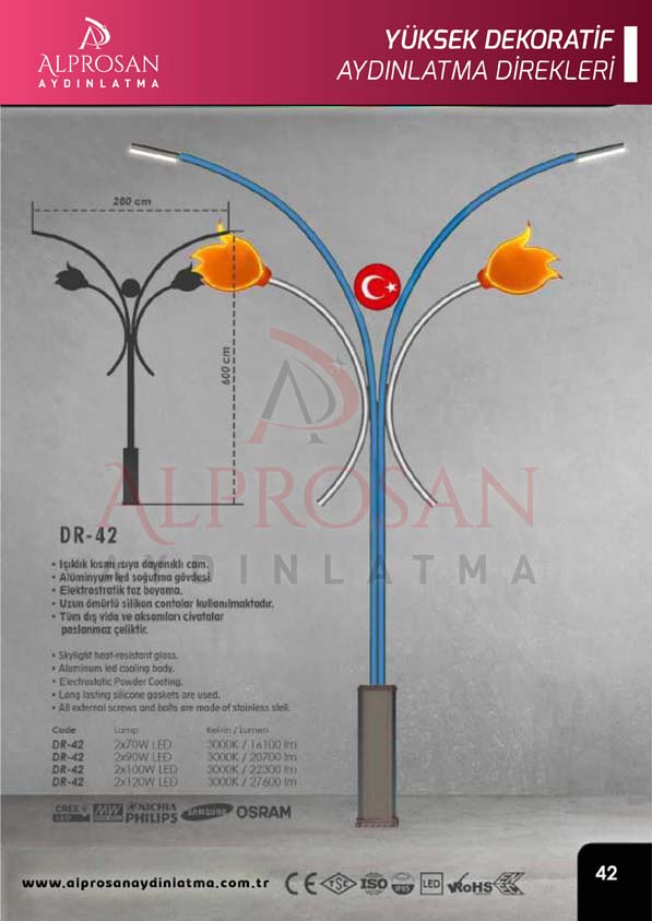 Tedaş Yüksek Dekoratif Aydınlatma Direkleri