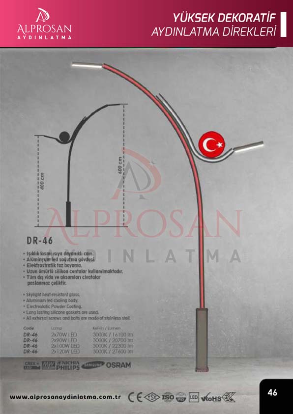 Tedaş Yüksek Dekoratif Aydınlatma Direkleri