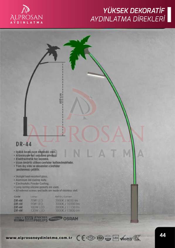 Tedaş Yüksek Dekoratif Aydınlatma Direkleri