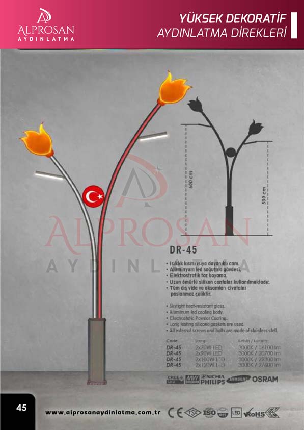 Tedaş Yüksek Dekoratif Aydınlatma Direkleri