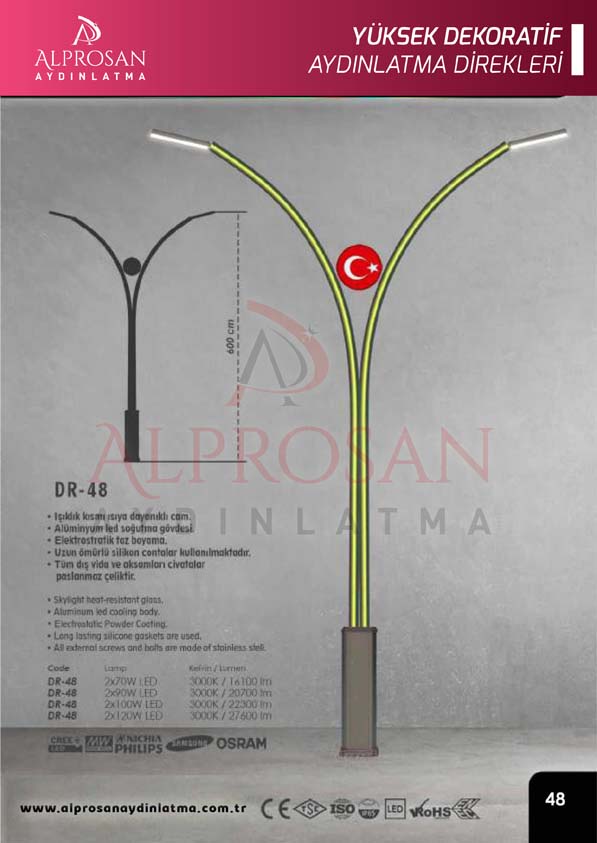 Tedaş Yüksek Dekoratif Aydınlatma Direkleri
