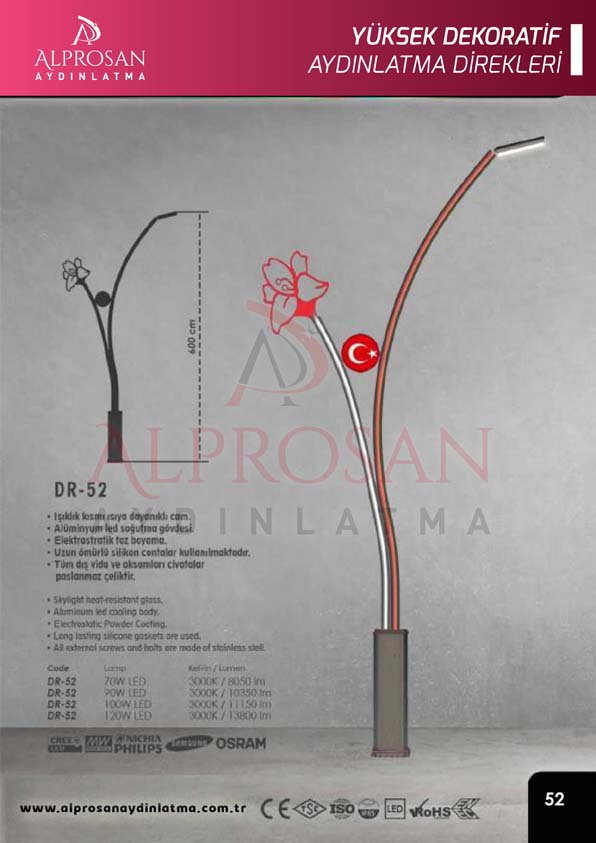 Tedaş Yüksek Dekoratif Aydınlatma Direkleri