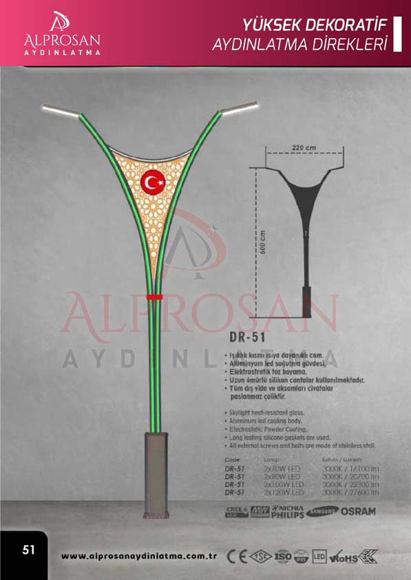Tedaş Yüksek Dekoratif Aydınlatma Direkleri