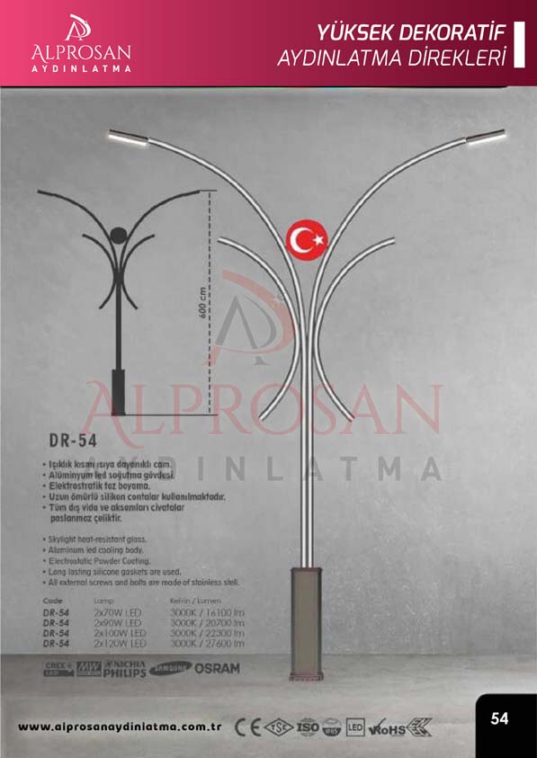 Tedaş Yüksek Dekoratif Aydınlatma Direkleri