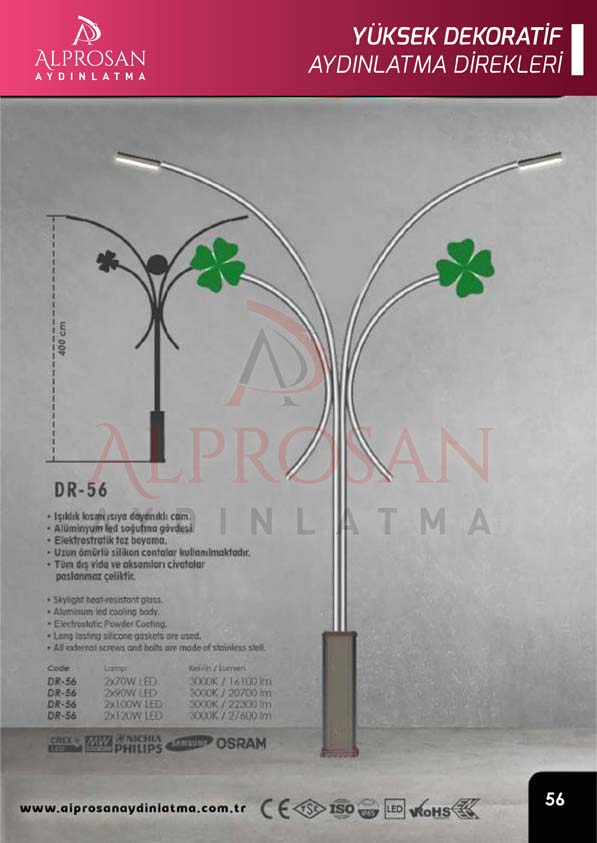 Tedaş Yüksek Dekoratif Aydınlatma Direkleri