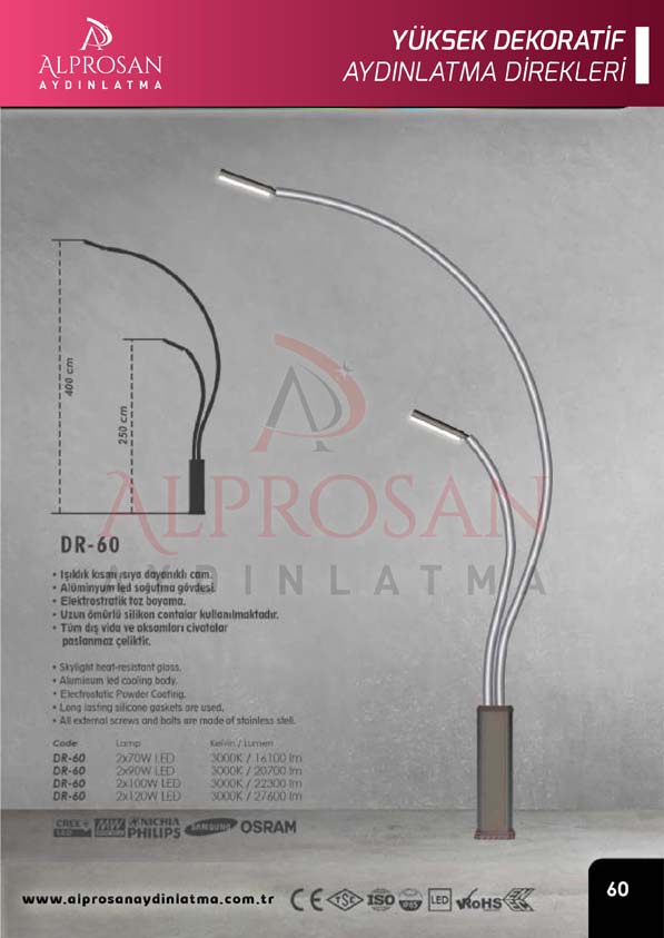 Tedaş Yüksek Dekoratif Aydınlatma Direkleri