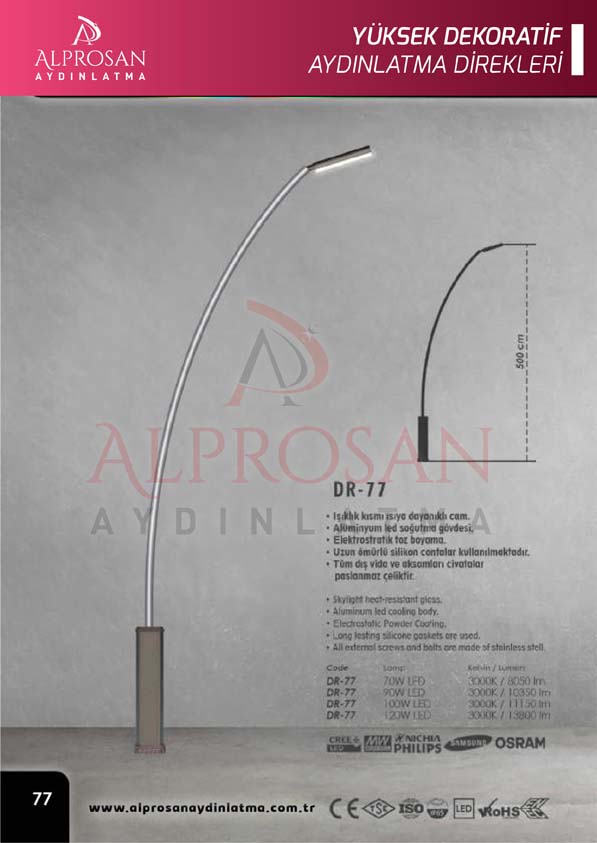 Tedaş Yüksek Dekoratif Aydınlatma Direkleri