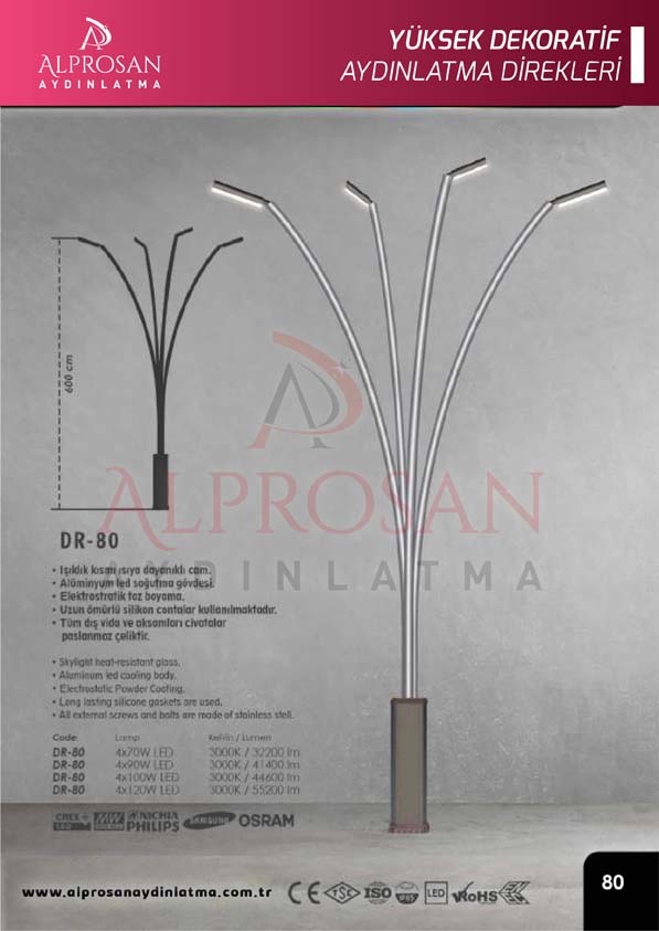 Tedaş Yüksek Dekoratif Aydınlatma Direkleri