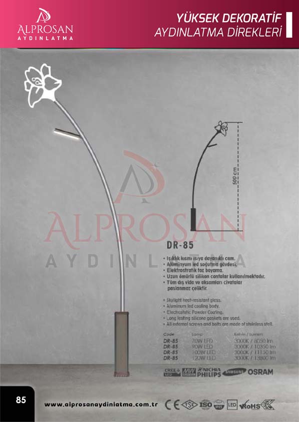 Tedaş Yüksek Dekoratif Aydınlatma Direkleri