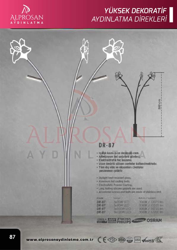 Tedaş Yüksek Dekoratif Aydınlatma Direkleri