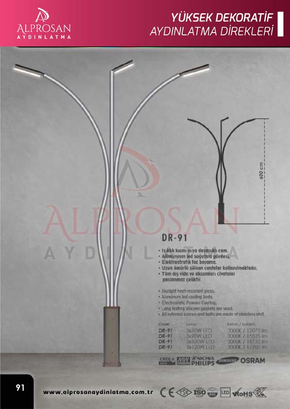 Tedaş Yüksek Dekoratif Aydınlatma Direkleri