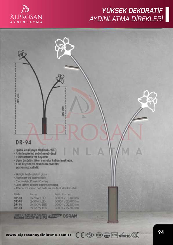 Tedaş Yüksek Dekoratif Aydınlatma Direkleri