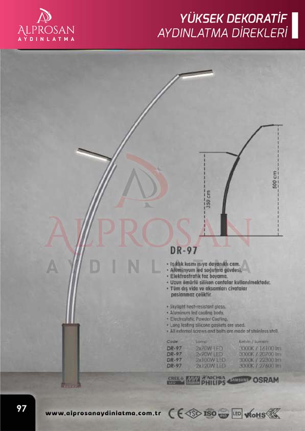 Tedaş Yüksek Dekoratif Aydınlatma Direkleri