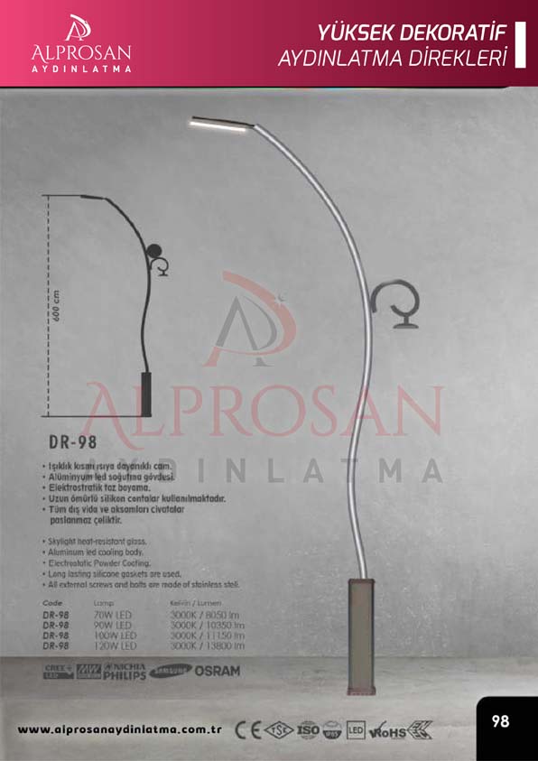 Tedaş Yüksek Dekoratif Aydınlatma Direkleri