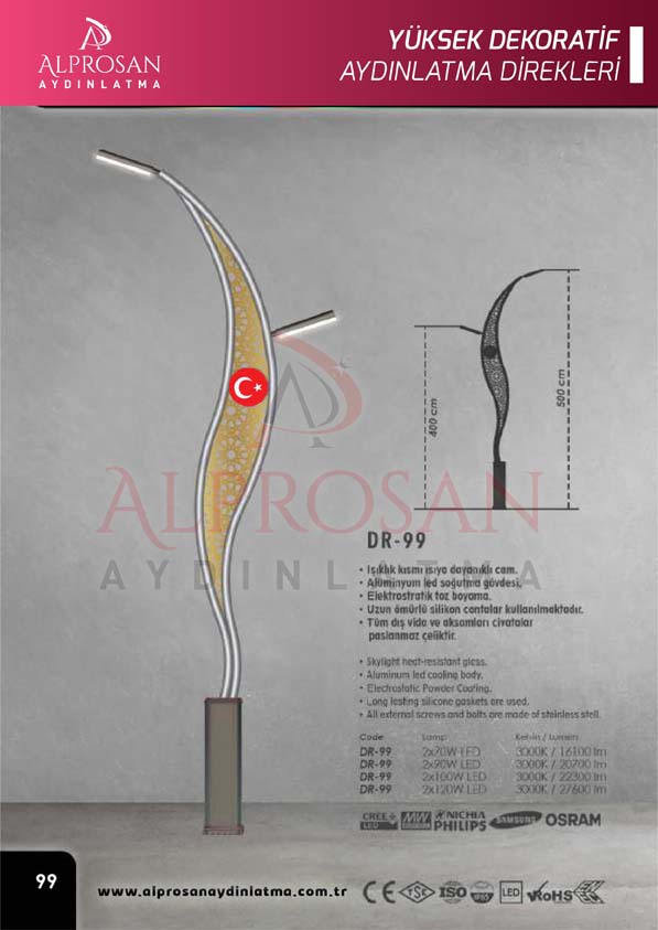 Tedaş Yüksek Dekoratif Aydınlatma Direkleri