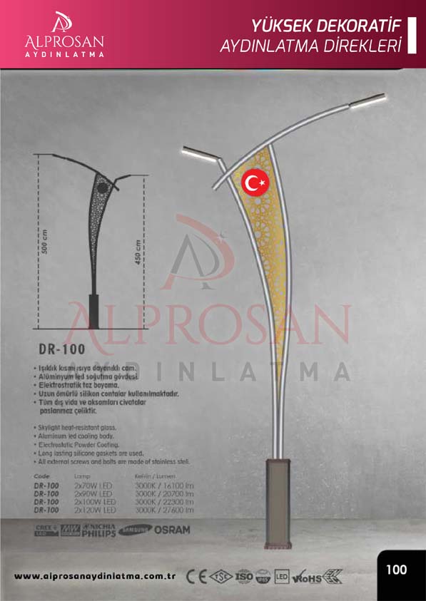 Tedaş Yüksek Dekoratif Aydınlatma Direkleri