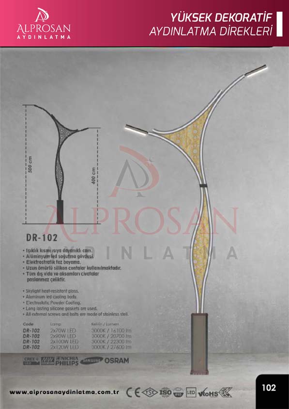 Tedaş Yüksek Dekoratif Aydınlatma Direkleri