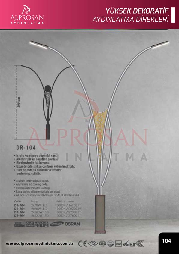 Tedaş Yüksek Dekoratif Aydınlatma Direkleri