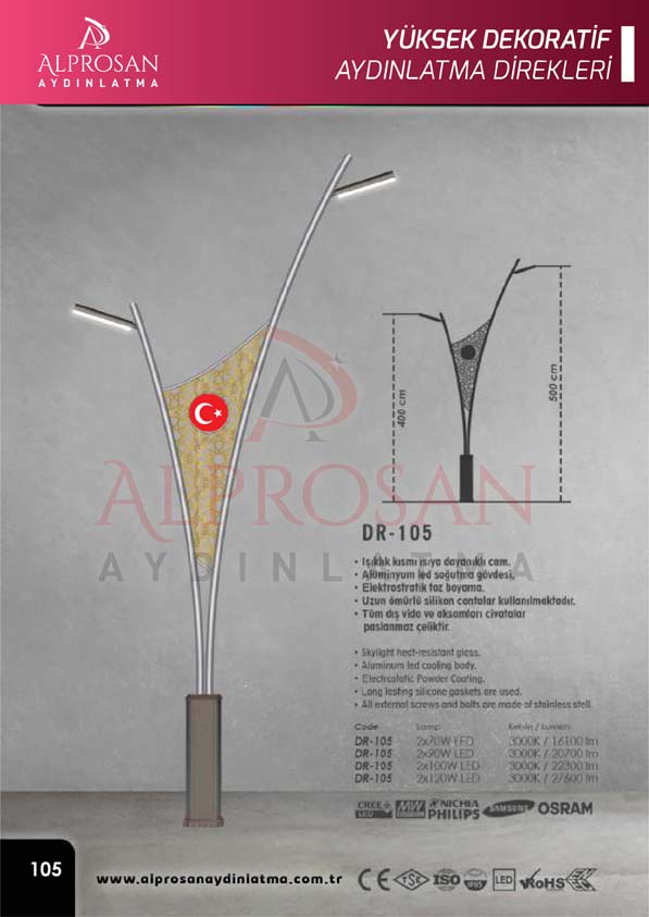 Tedaş Yüksek Dekoratif Aydınlatma Direkleri