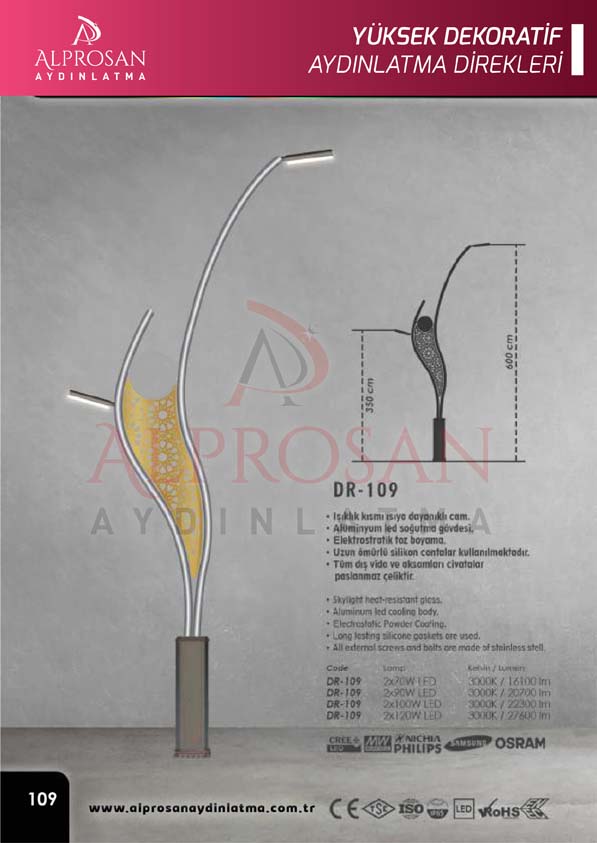 Tedaş Yüksek Dekoratif Aydınlatma Direkleri