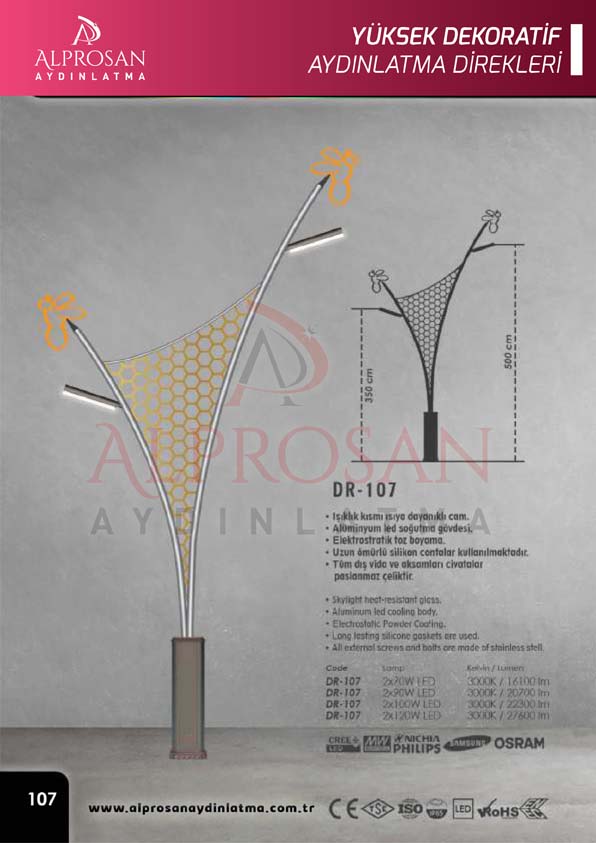Tedaş Yüksek Dekoratif Aydınlatma Direkleri