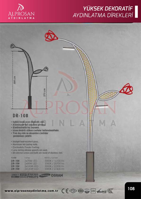 Tedaş Yüksek Dekoratif Aydınlatma Direkleri