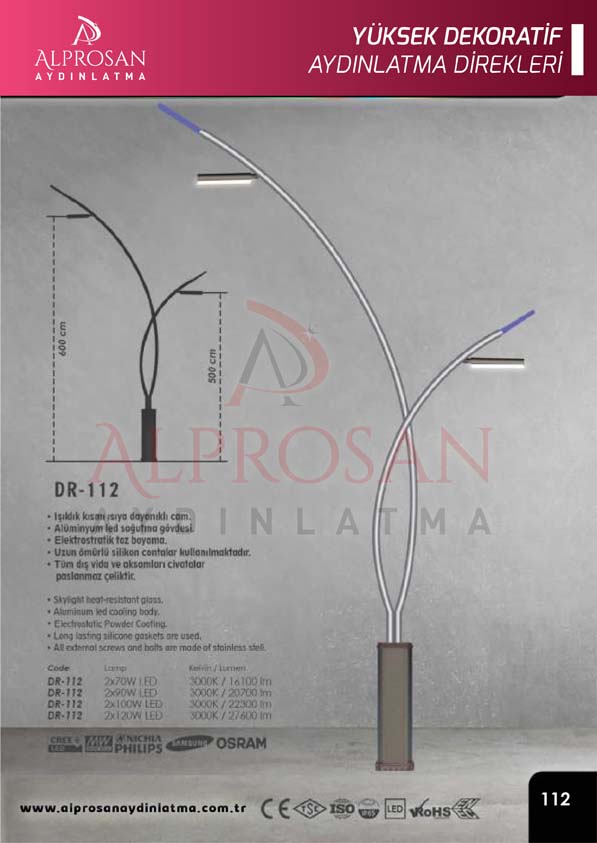 Tedaş Yüksek Dekoratif Aydınlatma Direkleri