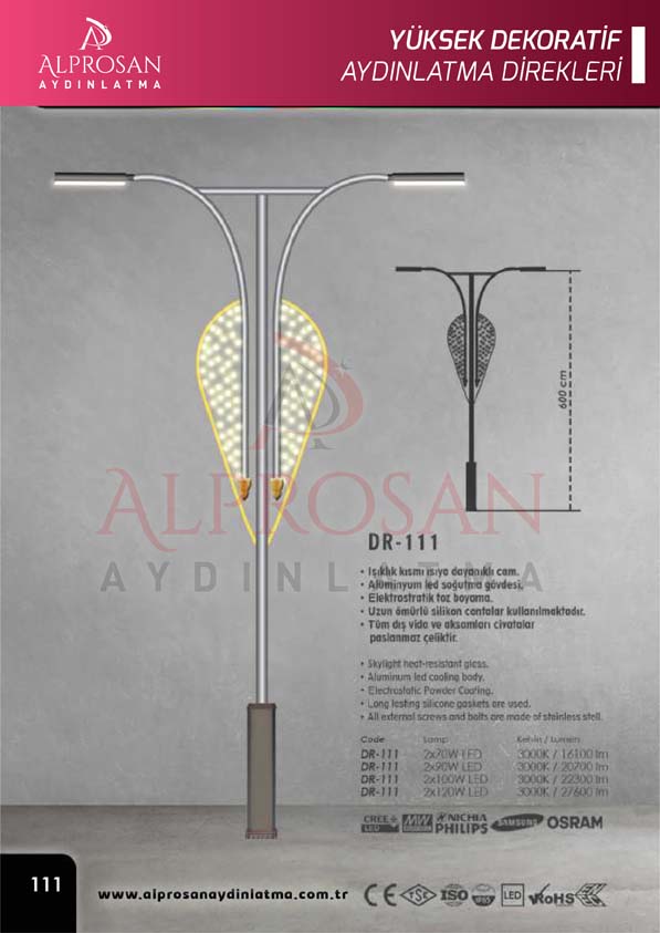 Tedaş Yüksek Dekoratif Aydınlatma Direkleri