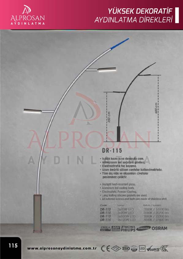 Tedaş Yüksek Dekoratif Aydınlatma Direkleri