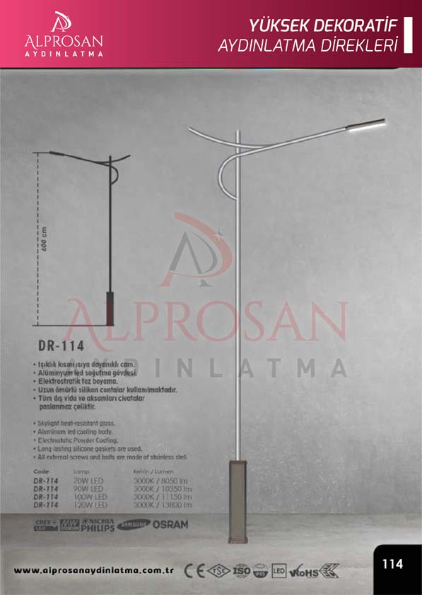 Tedaş Yüksek Dekoratif Aydınlatma Direkleri