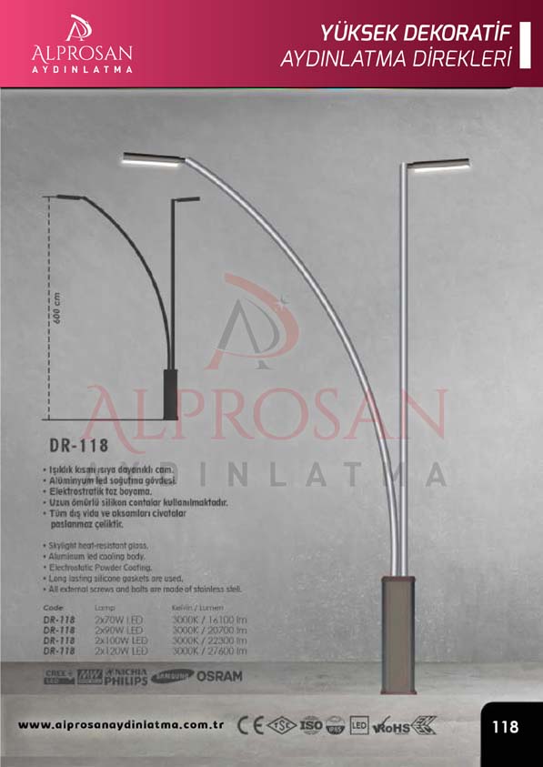 Tedaş Yüksek Dekoratif Aydınlatma Direkleri