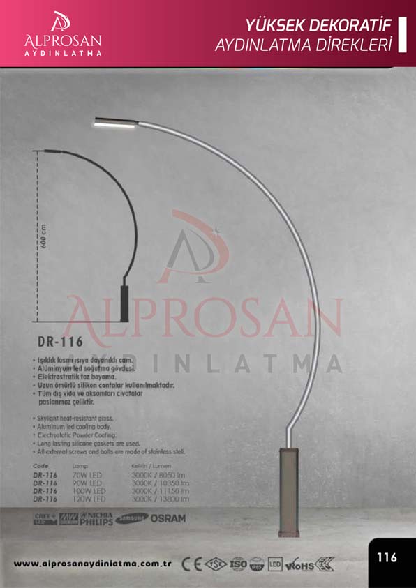 Tedaş Yüksek Dekoratif Aydınlatma Direkleri