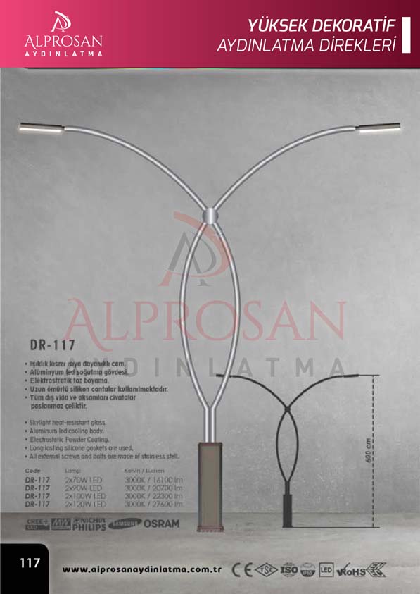 Tedaş Yüksek Dekoratif Aydınlatma Direkleri