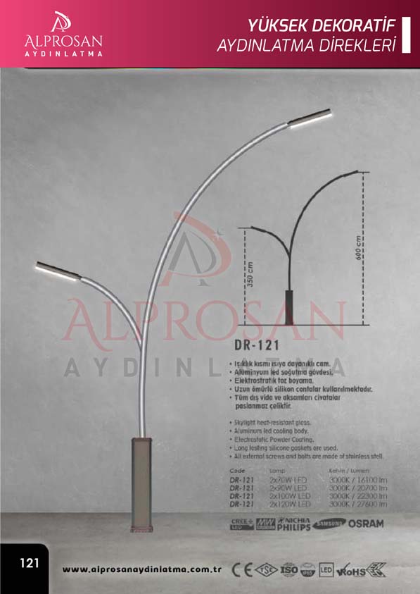 Tedaş Yüksek Dekoratif Aydınlatma Direkleri