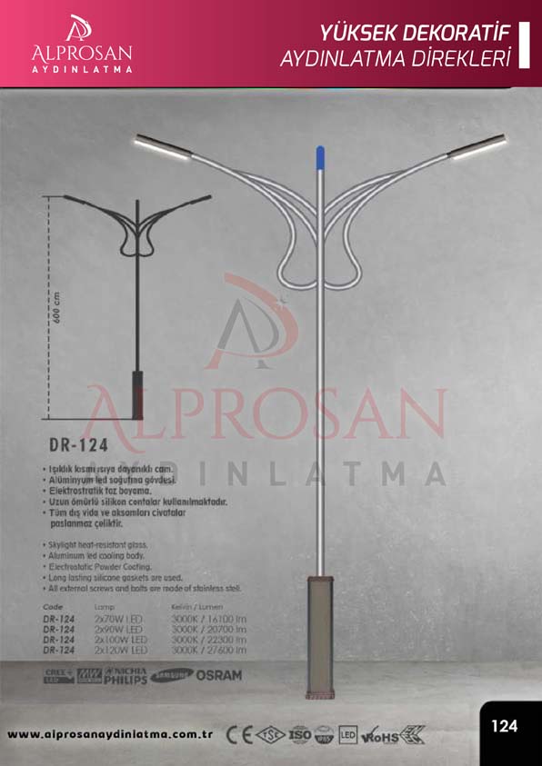 Tedaş Yüksek Dekoratif Aydınlatma Direkleri