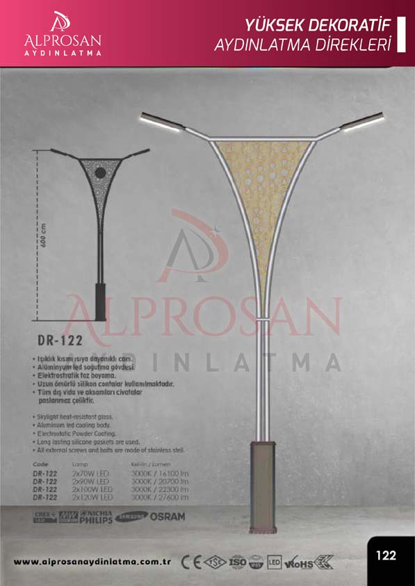 Tedaş Yüksek Dekoratif Aydınlatma Direkleri