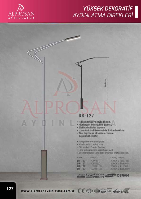 Tedaş Yüksek Dekoratif Aydınlatma Direkleri