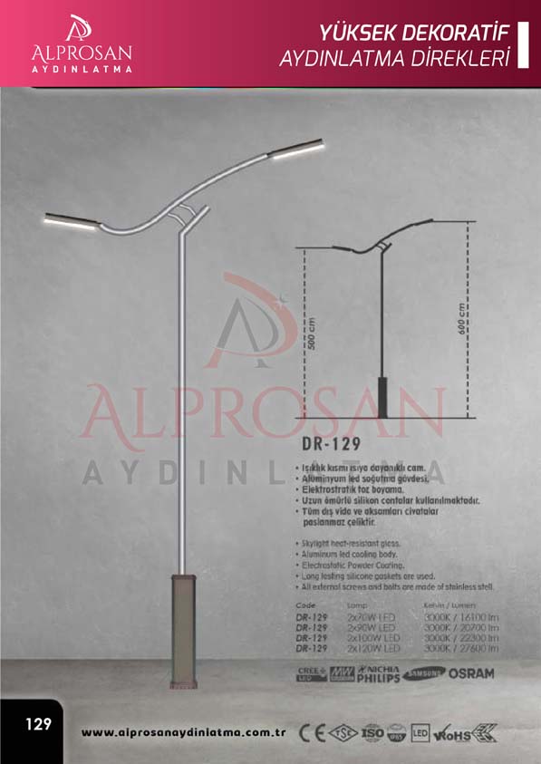 Tedaş Yüksek Dekoratif Aydınlatma Direkleri