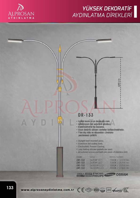 Tedaş Yüksek Dekoratif Aydınlatma Direkleri