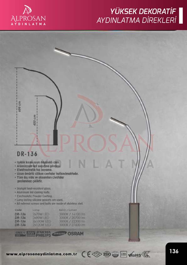 Tedaş Yüksek Dekoratif Aydınlatma Direkleri