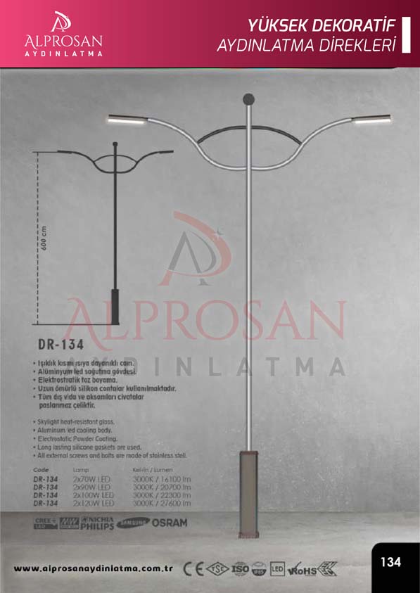 Tedaş Yüksek Dekoratif Aydınlatma Direkleri