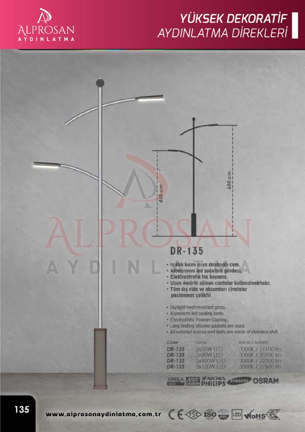 Tedaş Yüksek Dekoratif Aydınlatma Direkleri
