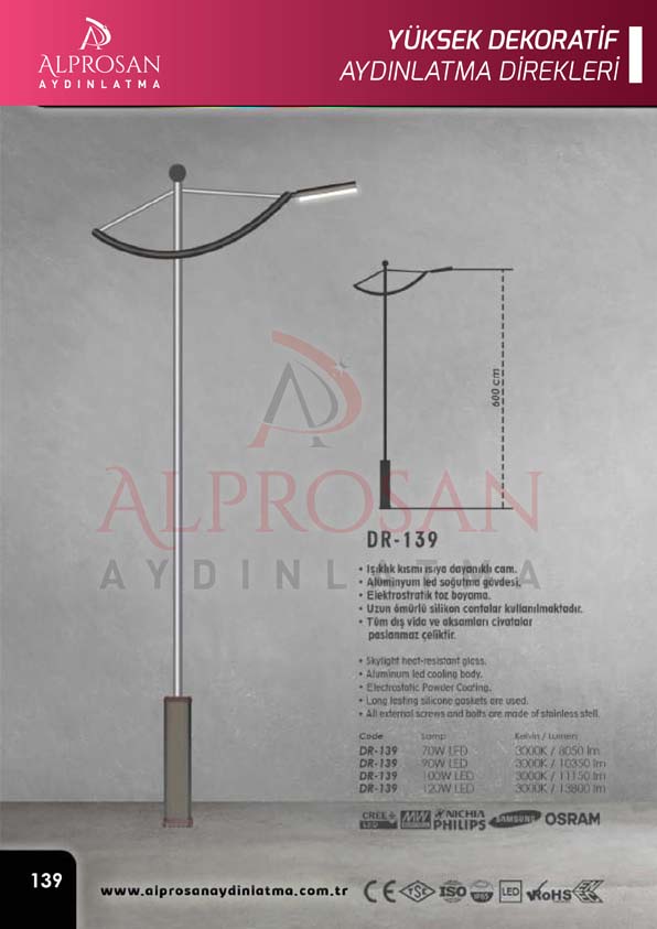 Tedaş Yüksek Dekoratif Aydınlatma Direkleri