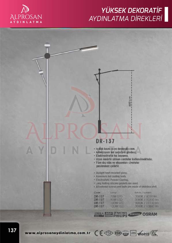 Tedaş Yüksek Dekoratif Aydınlatma Direkleri